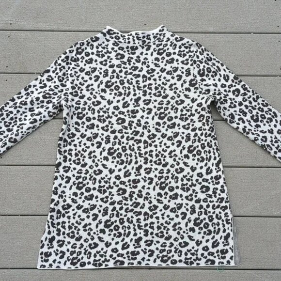 Loft Mock Neck Animal Print Tunic Sweater - Picture 12 of 13